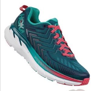Hoka One One Clifton 4 Womens Road-Running
Shoes Size 9.5 Lace-up Blue Pink
